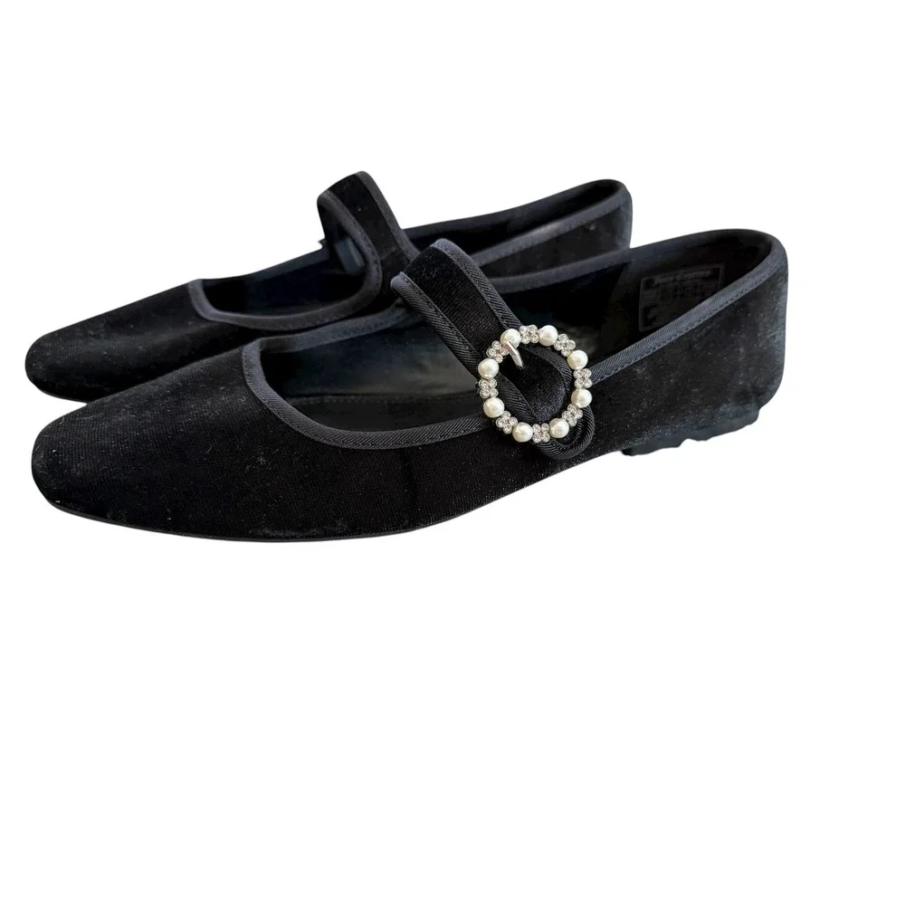 NWT-Juicy Couture Faux Velvet‎ Flats Size 9.5